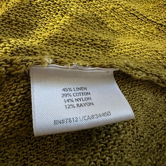 Eileen Fisher Mélange Linen Grain V-Neck Oval Top Size small sweater - Picture 3 of 7